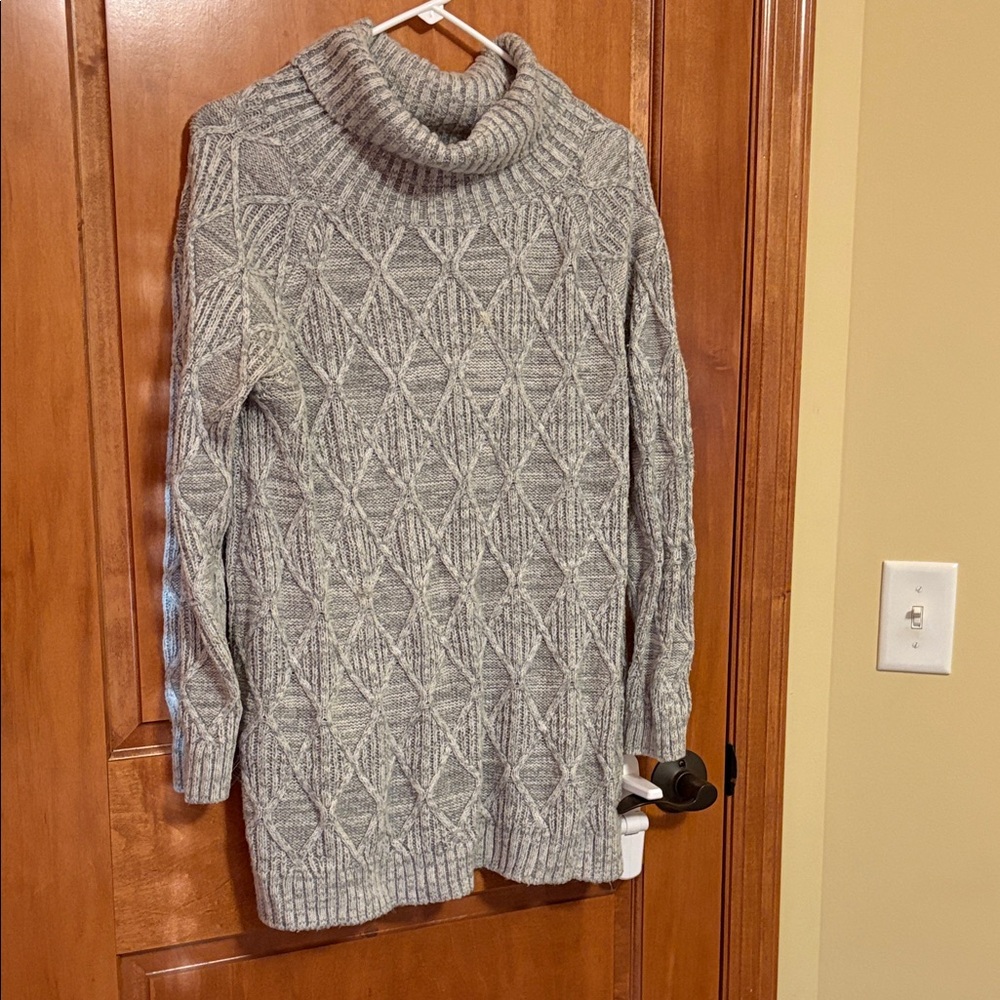 Cozy Maternity Turtleneck Sweater in Gray